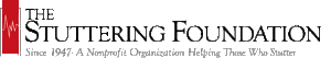 Stuttering Foundation of America logo linking to resources on stuttering therapy.